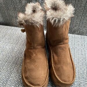 Kooba women Microsuede Scuff Chestnut slipper boots size XL 9.5-10.5